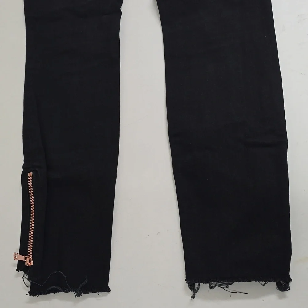 MOTHER The Stunner Double Zip Ankle Step Fray Jeans